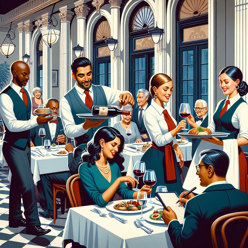 Kellner, die in einem Restaurant Gäste bedienen, um die Gäste zu Stammgästen zu machen.
